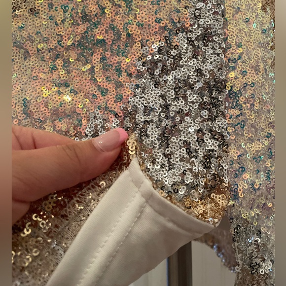12 Tribe Ivory Multi Sequin Mini Skirt - Picture 10 of 13